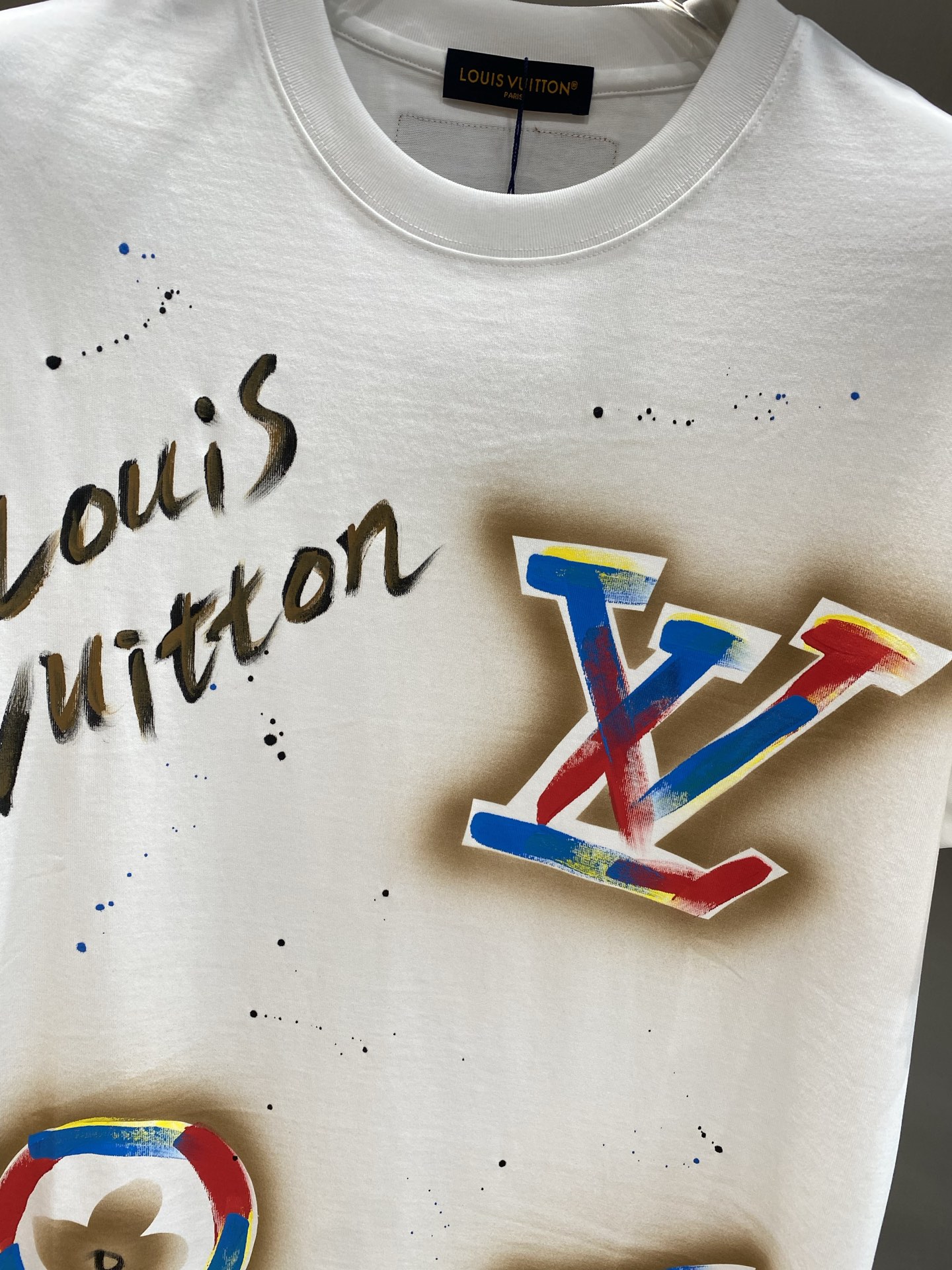 New Summer Graffiti Letter Element Round Neck T-shirt