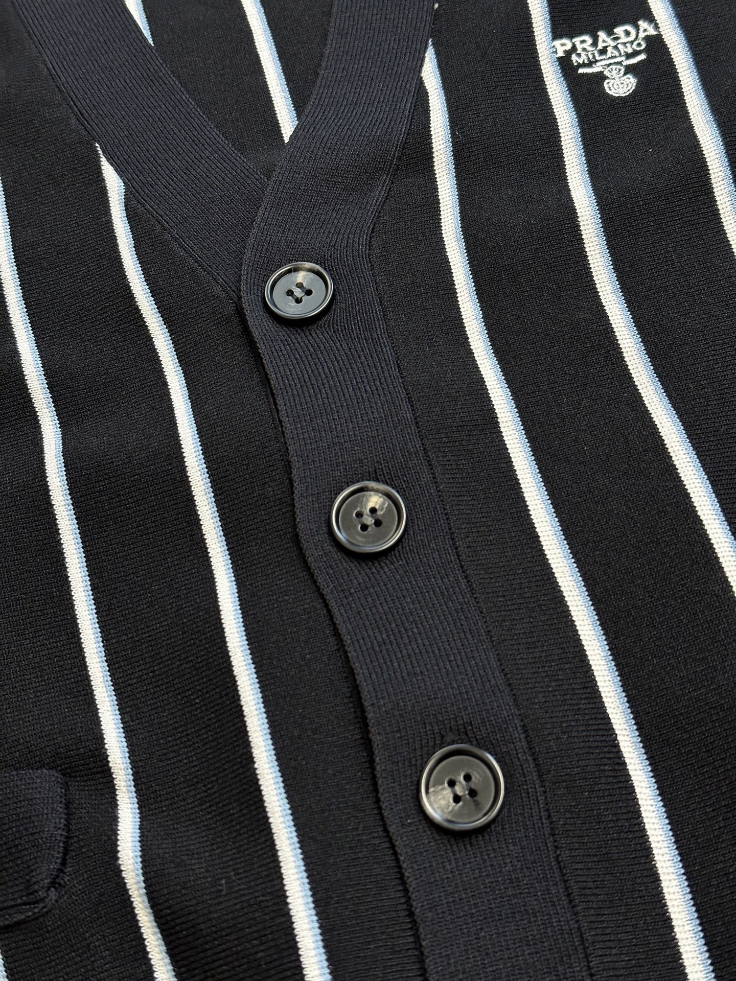 Striped embroidered cardigan sweater