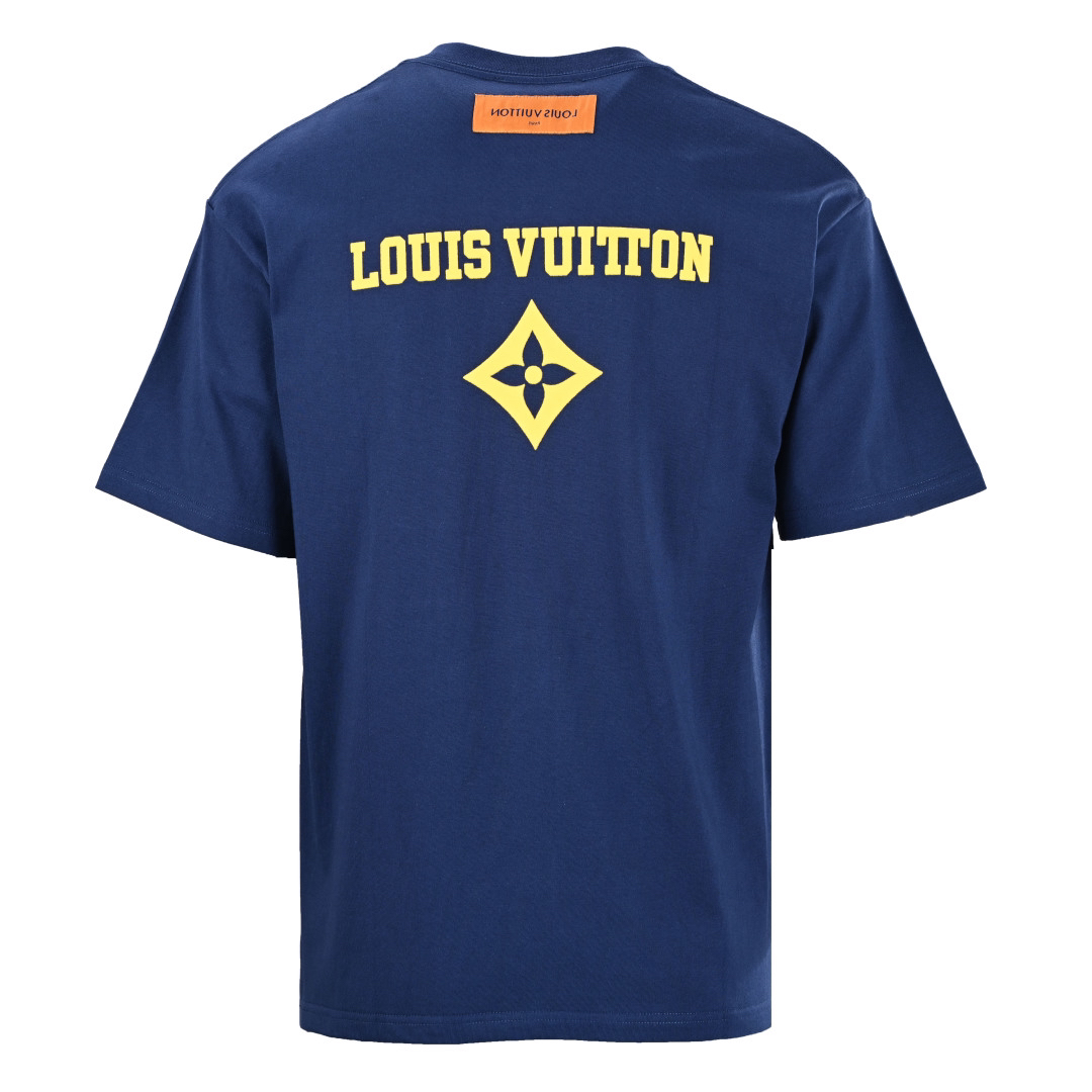 Flocked print short-sleeved T-shirt