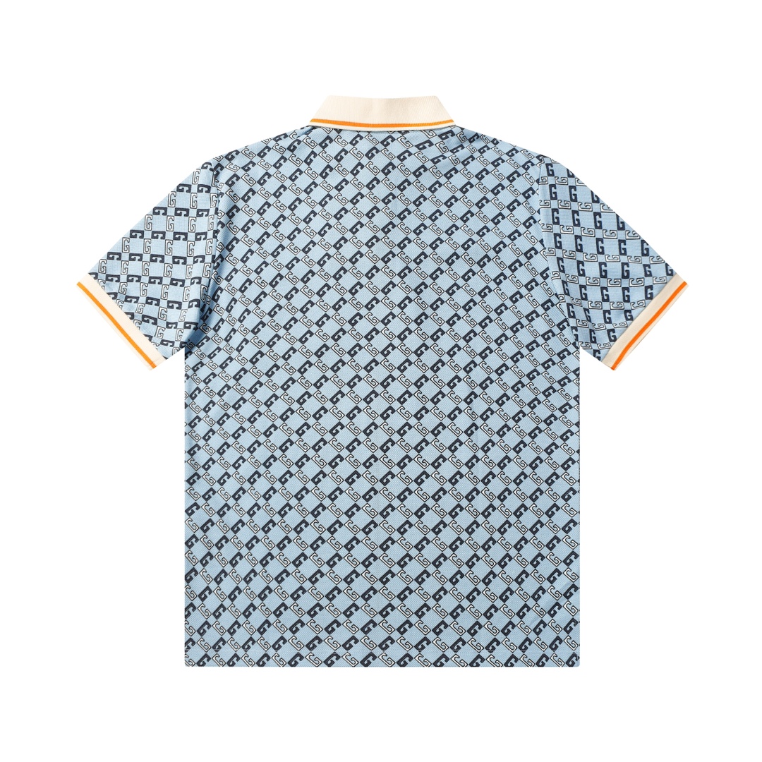 Pique Printed Lettering Polo Shirt Short Sleeves