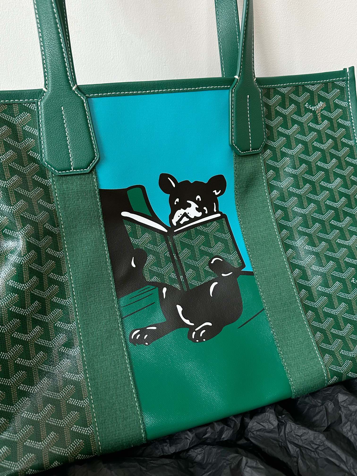 Handbag 45cm Green Canvas