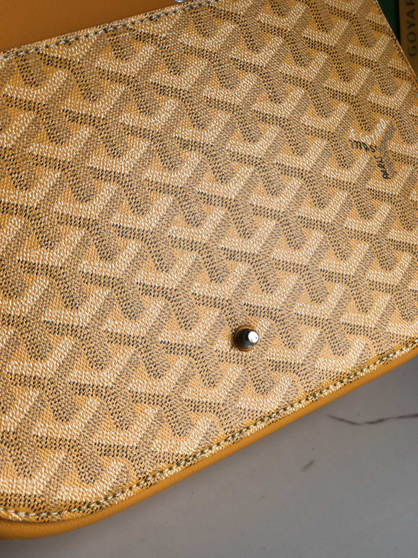 Yellow Calfskin Canvas Bag