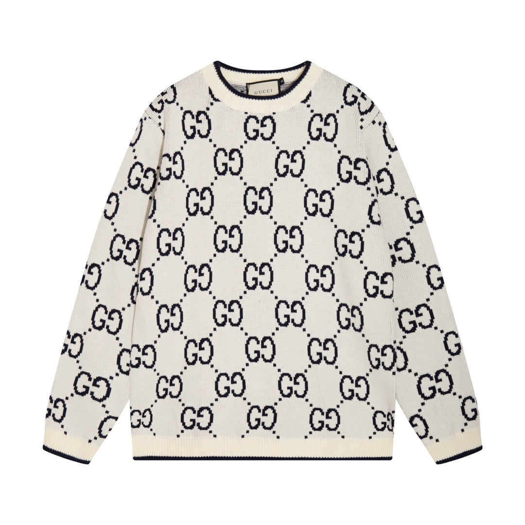 New Alphabet Jacquard Crew-Neck Sweater