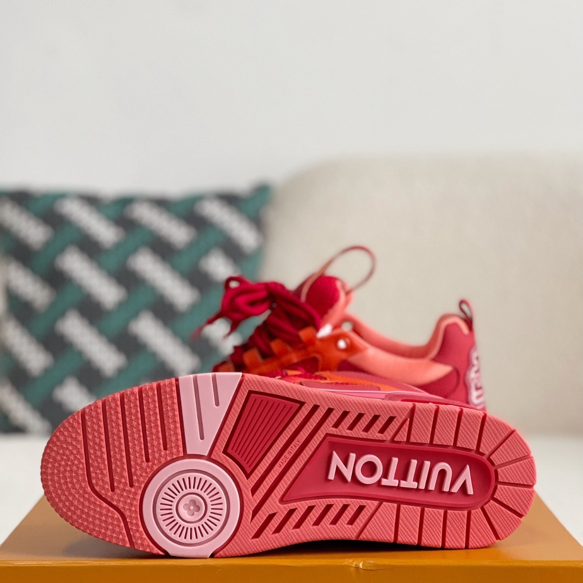 Red Two-Tone 'Skate' Sneakers