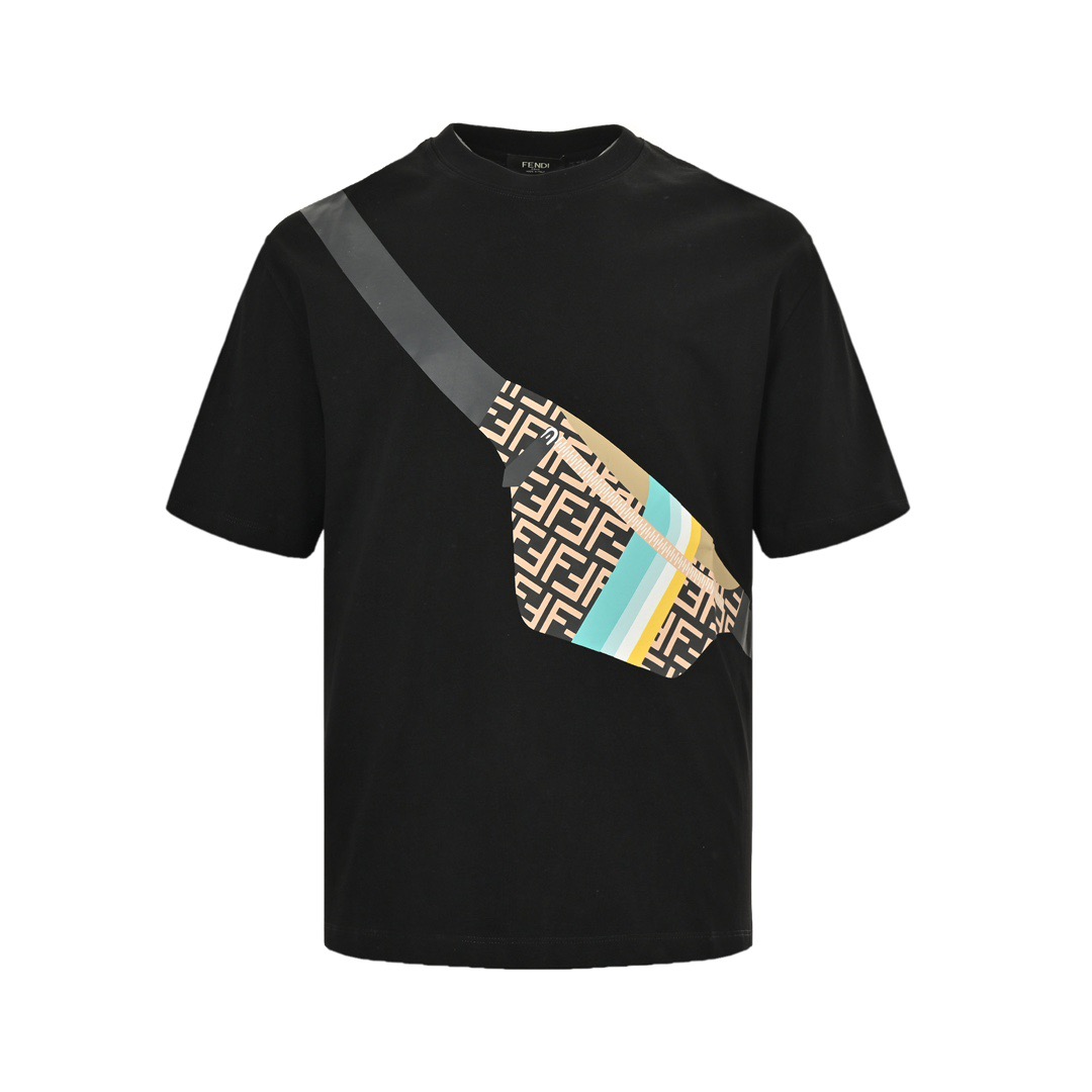 24SS Chest Bag Print Short Sleeve T-Shirt