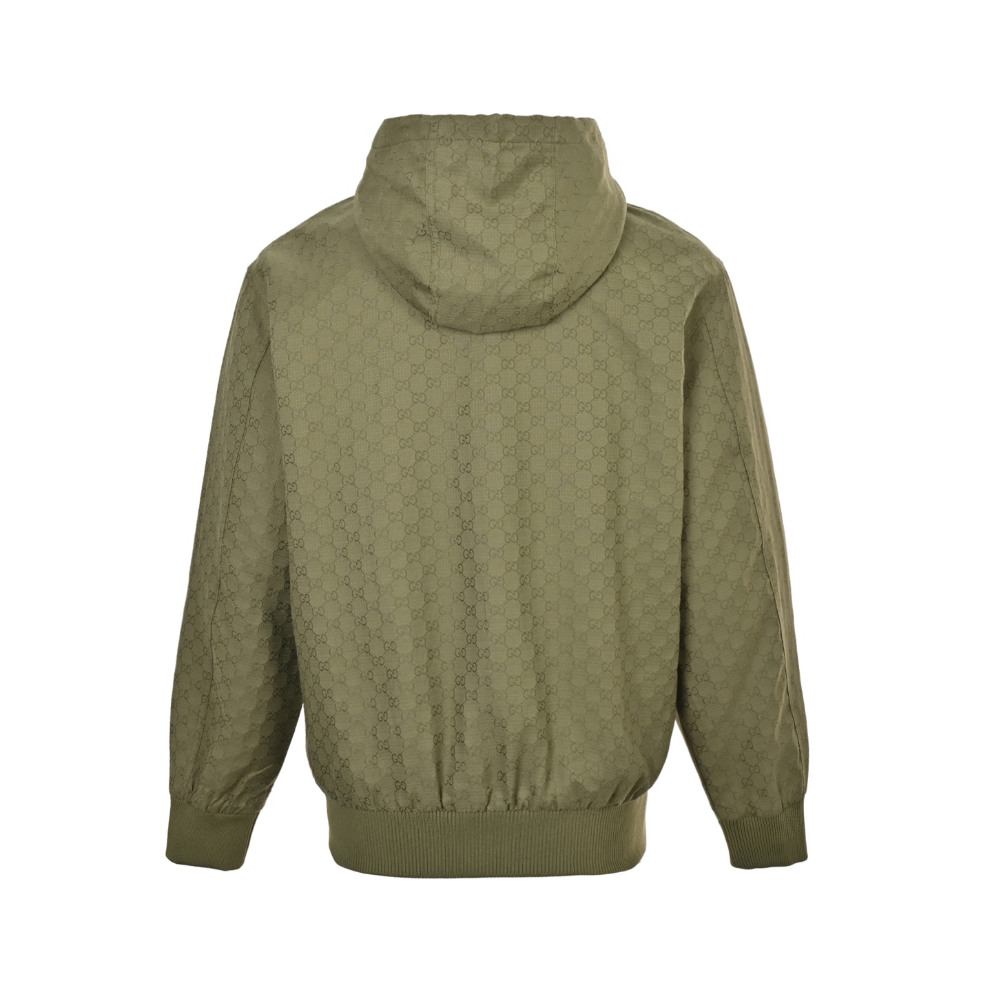 GG All-Over Print Fine Check Hooded Zip-Up Jacket