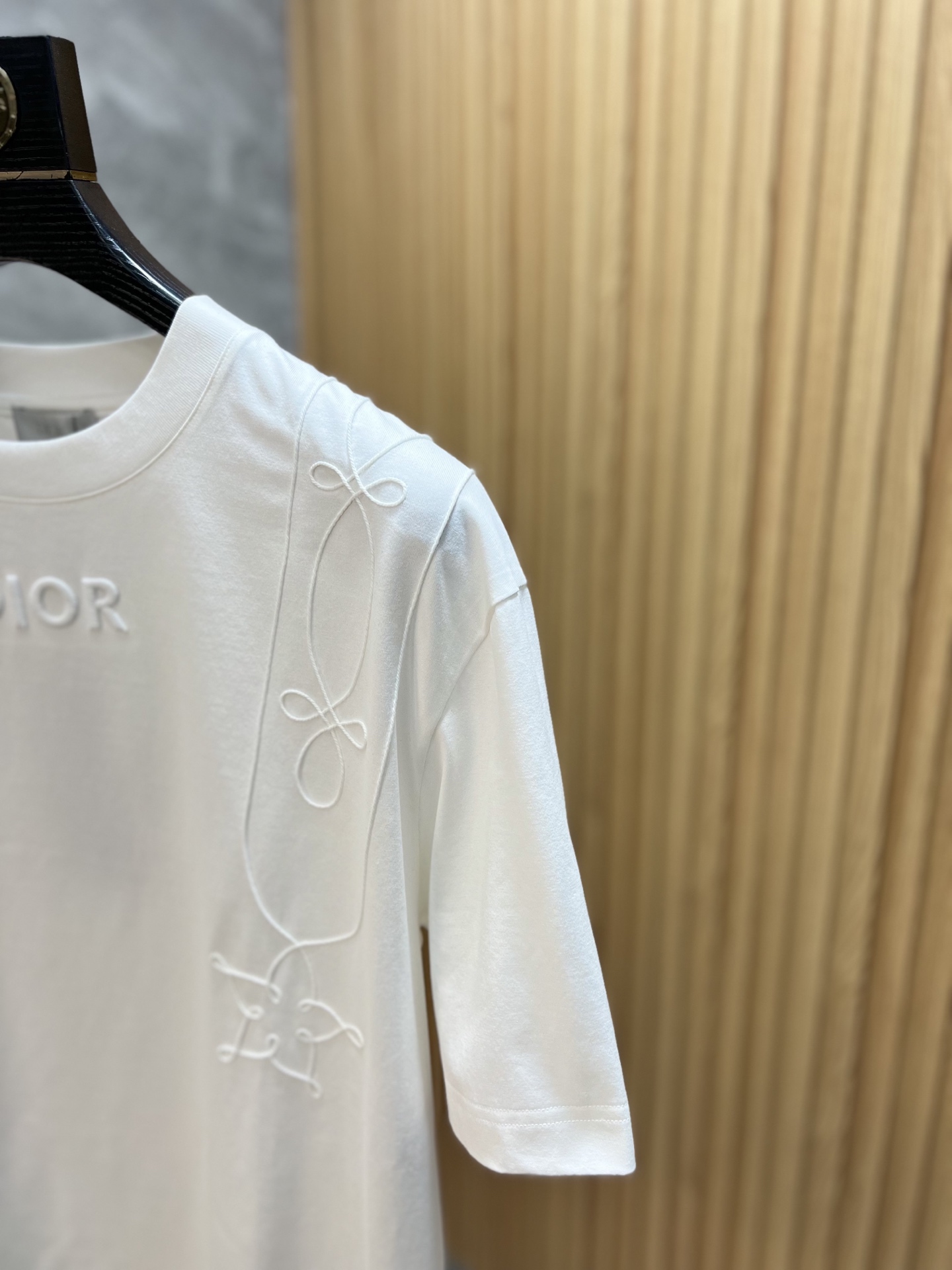 Washed and worn embroidered T-shirt