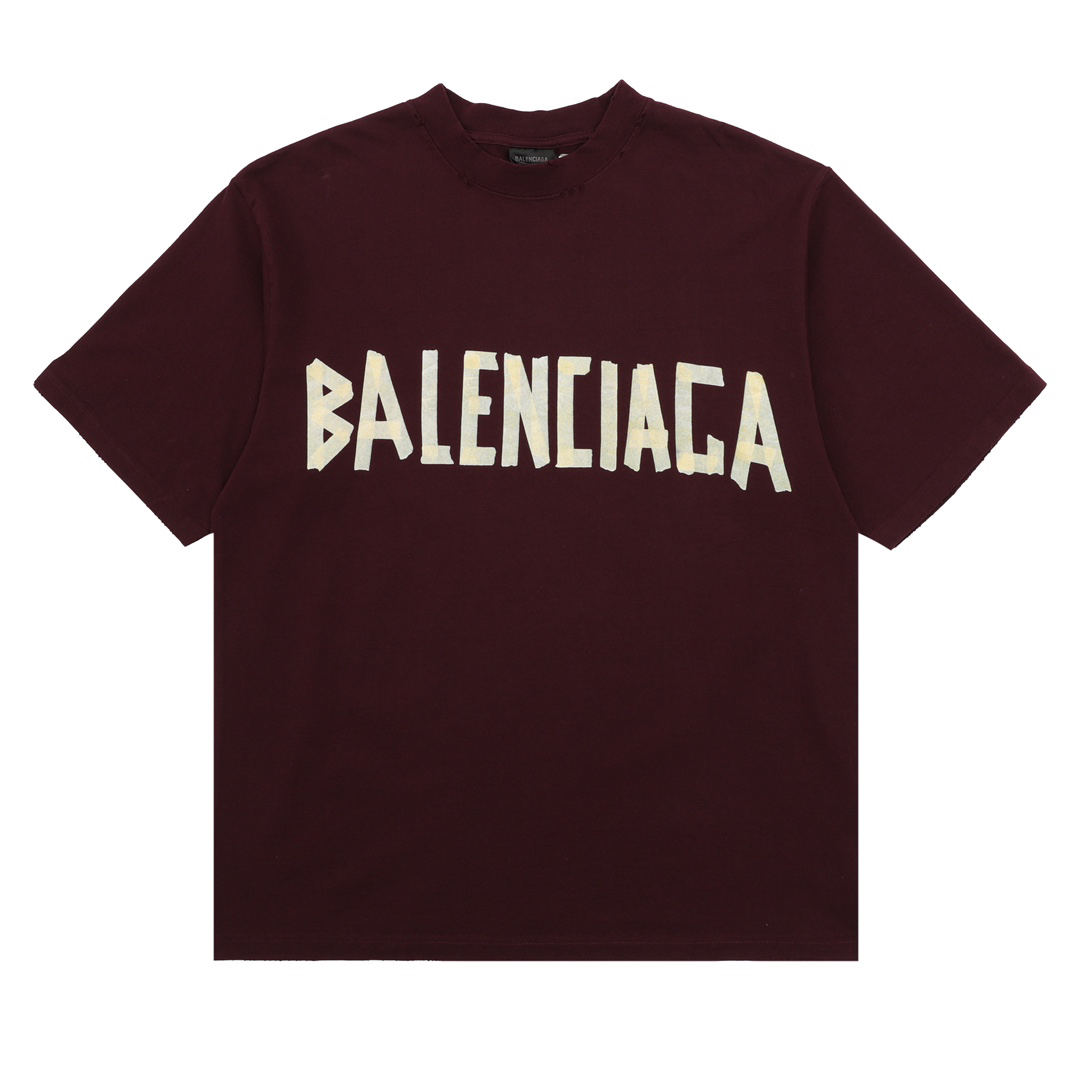 Tape short-sleeved T-shirt