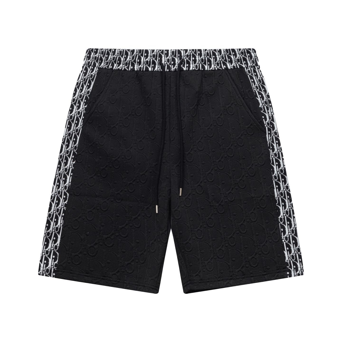 Lettering print embroidered shorts
