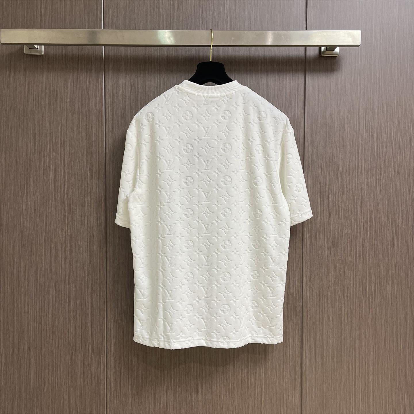 Towel flocking monogram jacquard short-sleeved T-shirt