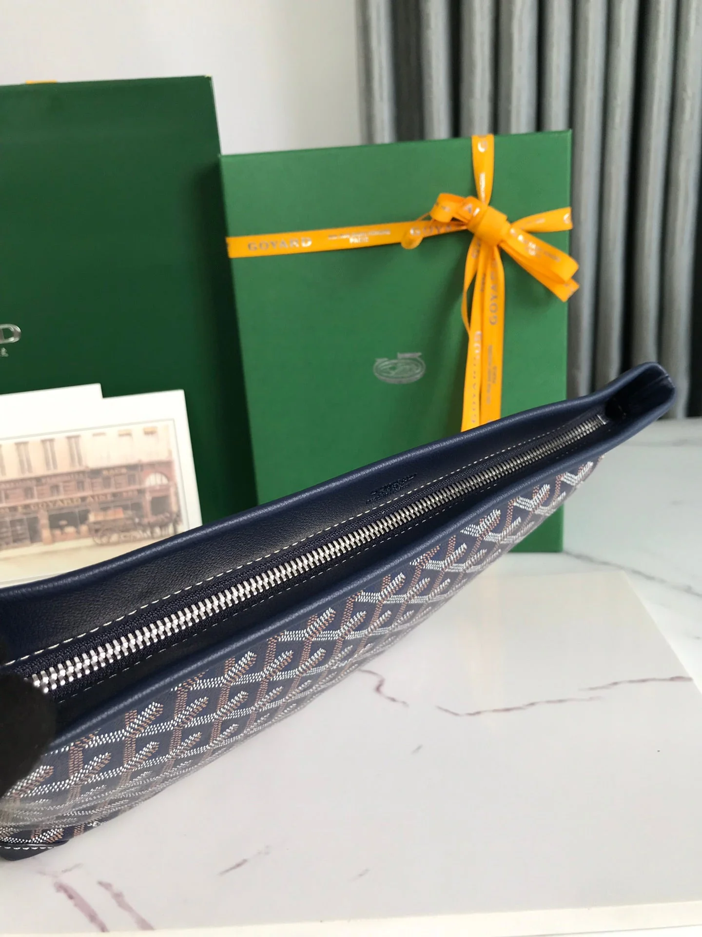 24 In Navy Blue Lambskin And Canvas