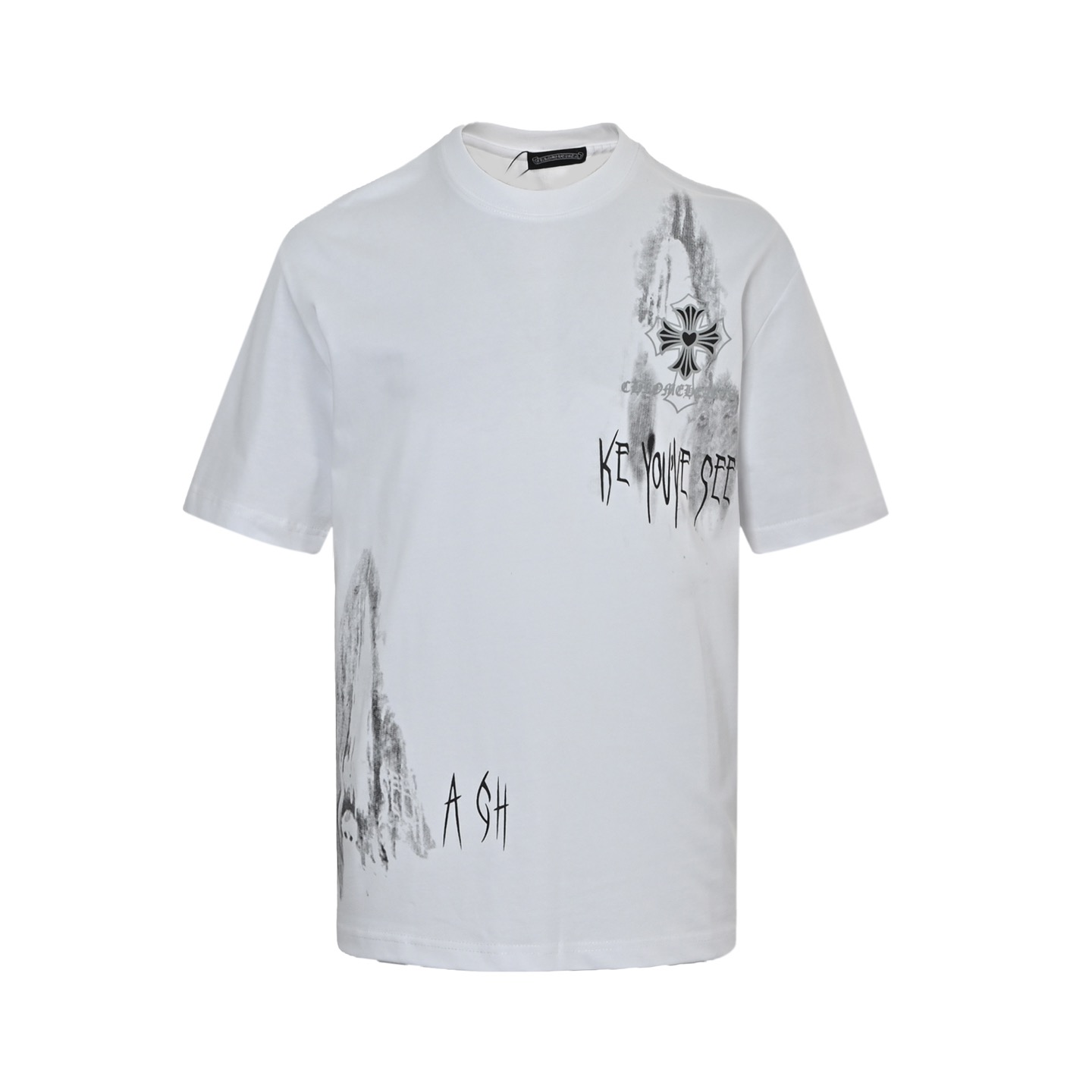 Smudge Cross Foam Print T-shirt