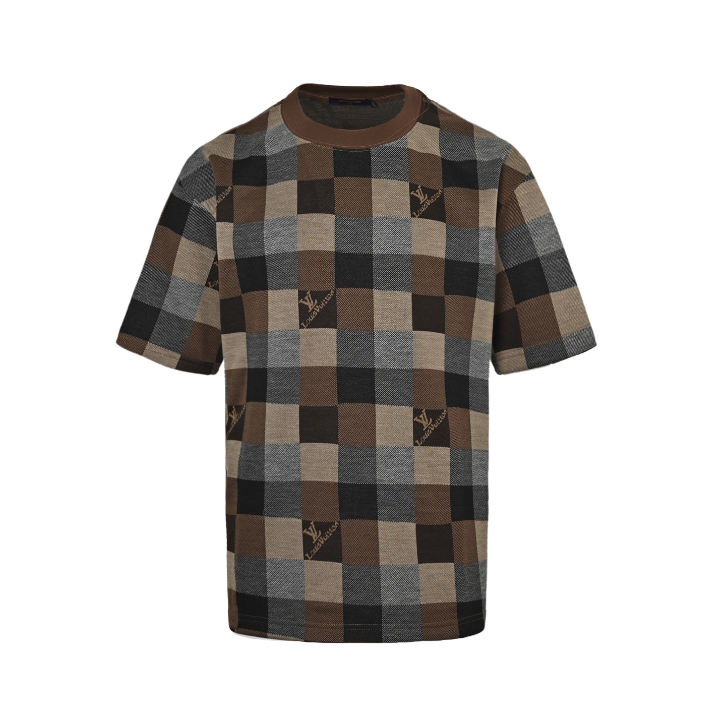 Checkerboard embroidered T-shirt