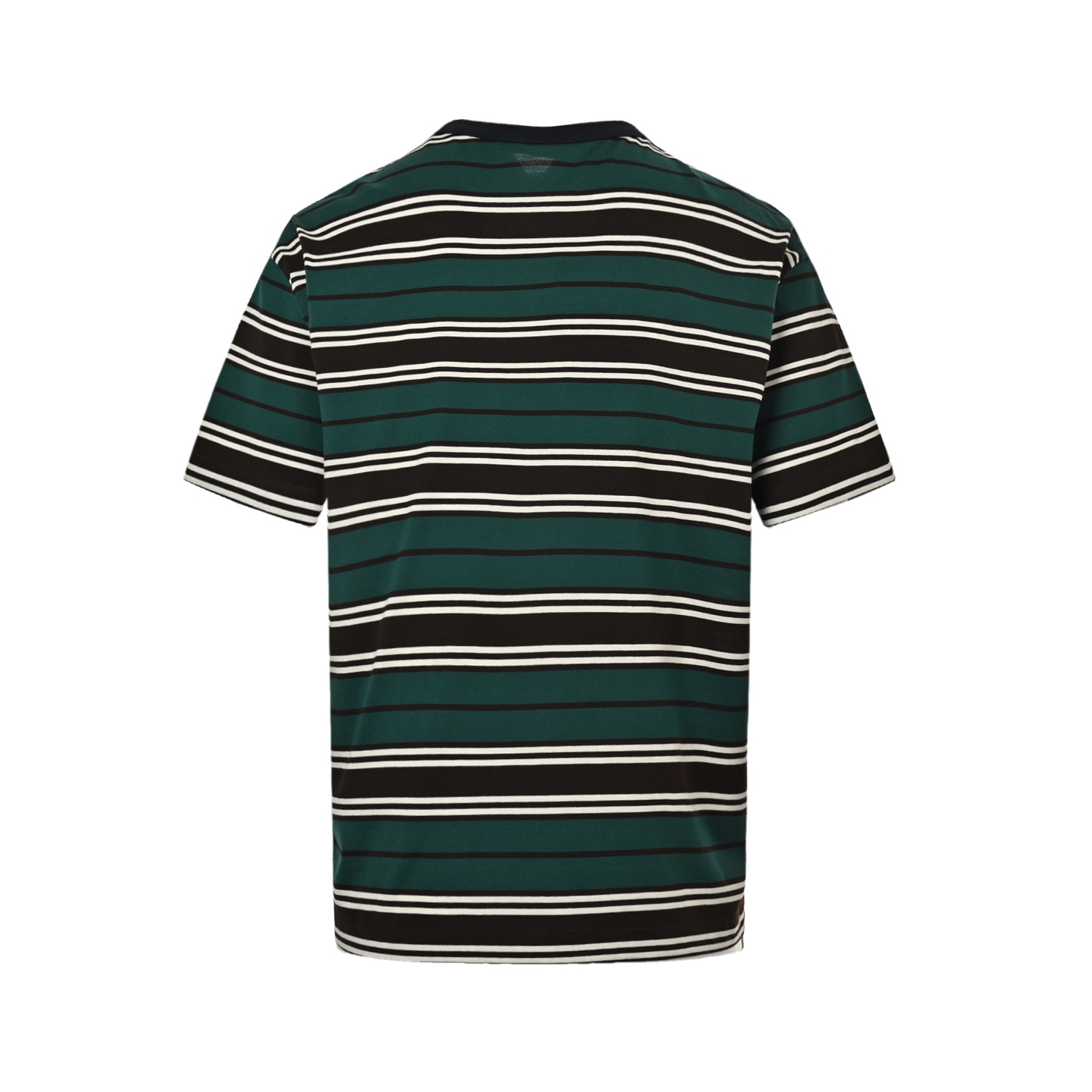 Embroidered striped contrast T-shirt