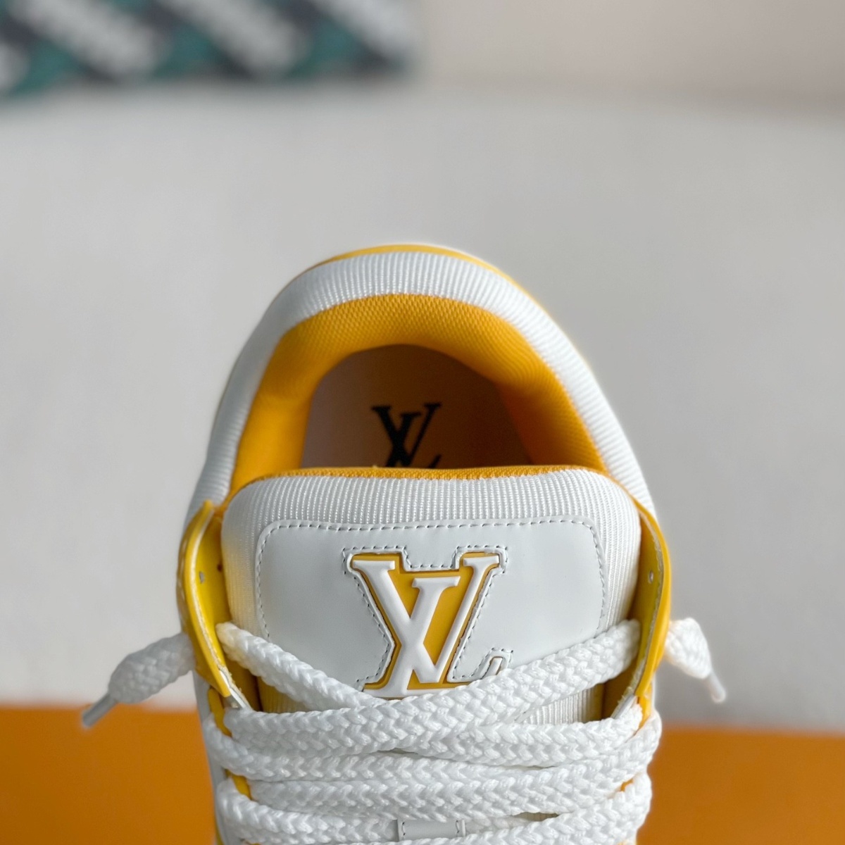 High-top orange sneakers