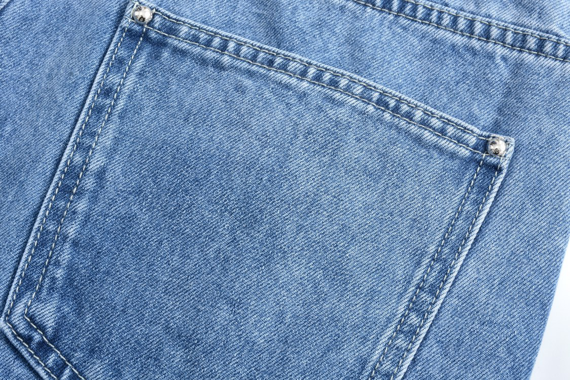 Blue Embroidered Slim Jeans