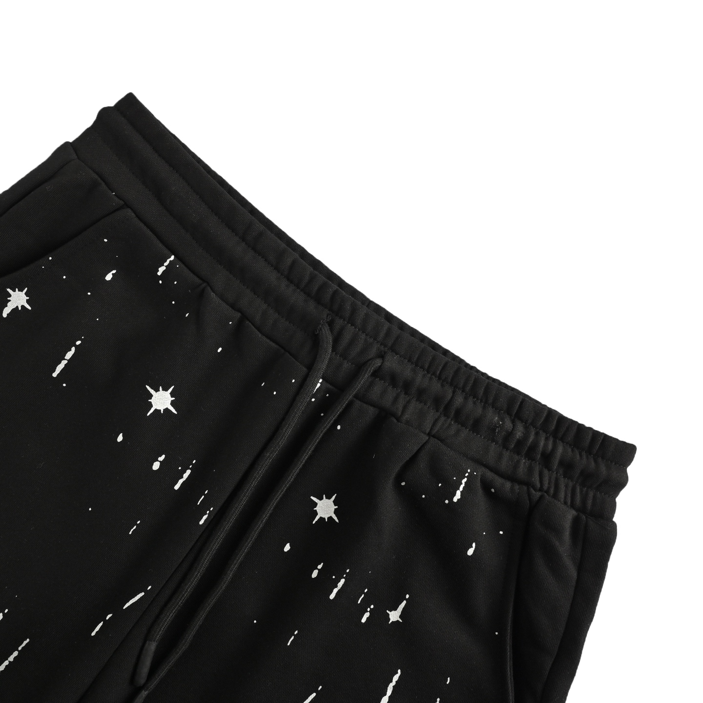 Embroidered lettering shooting star shorts