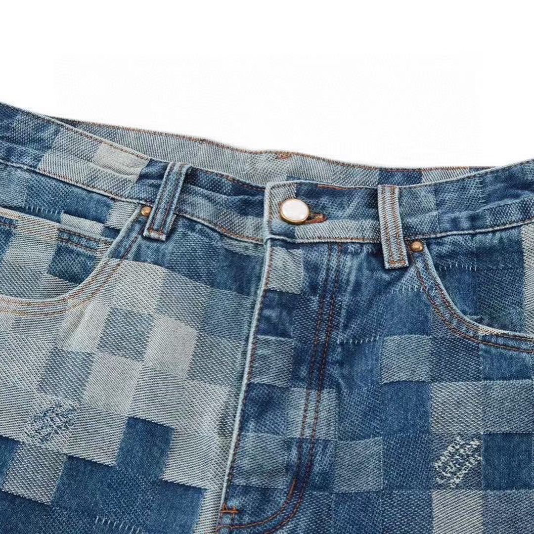Damier Denim Skate Pants