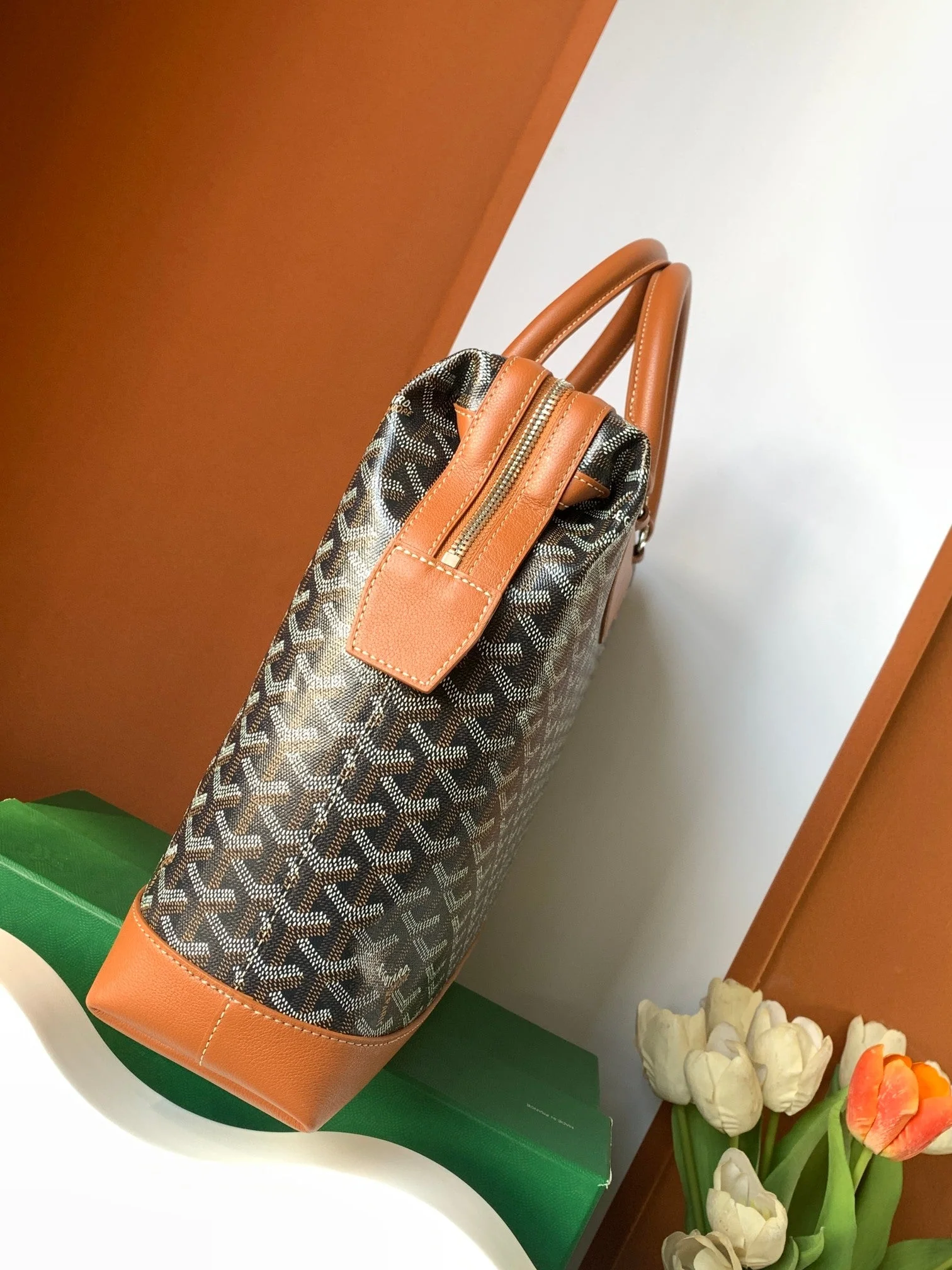 Black Canvas And Tan Calfskin Document Holder