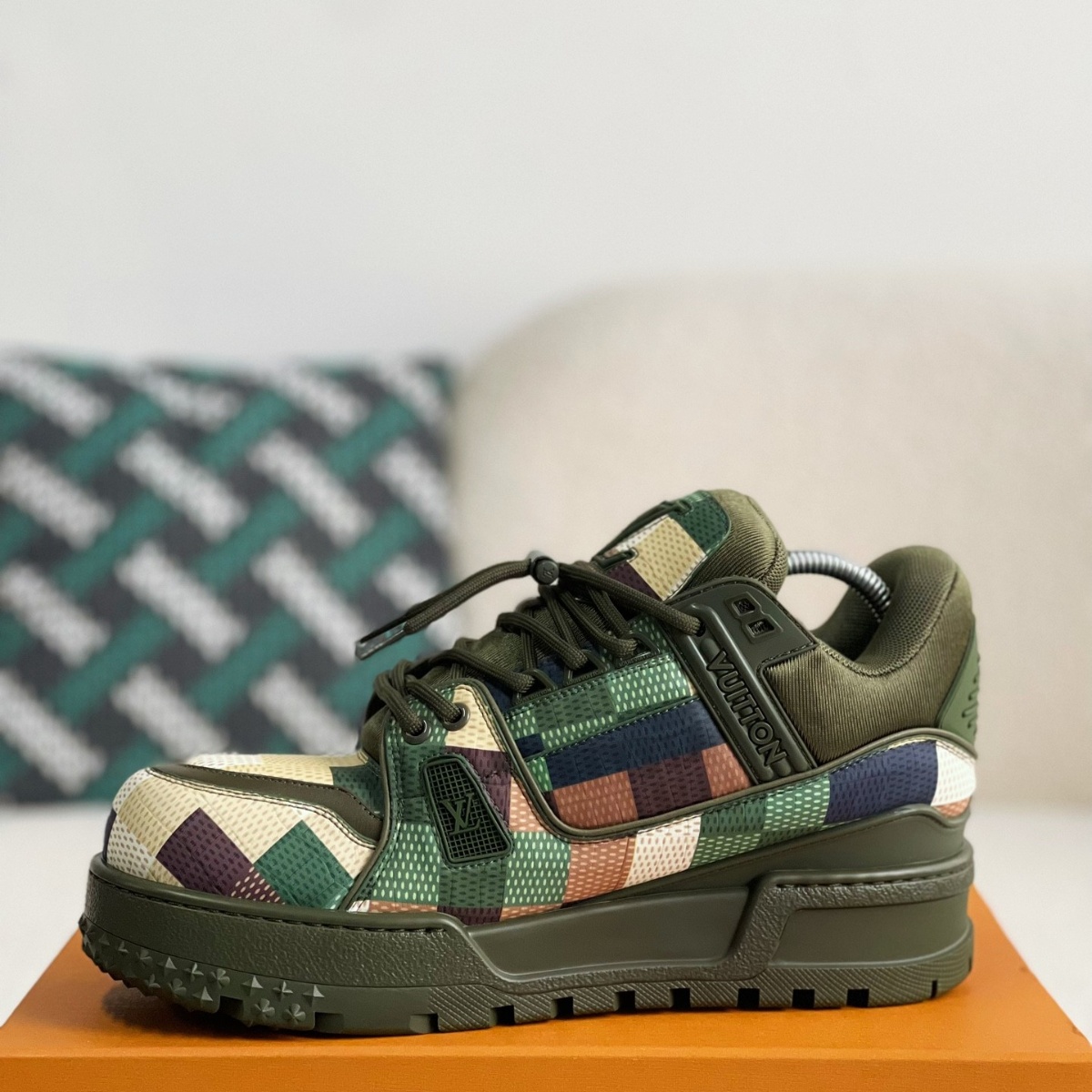 Ponta Mens Sports Sapatos Black Trainer Maxi