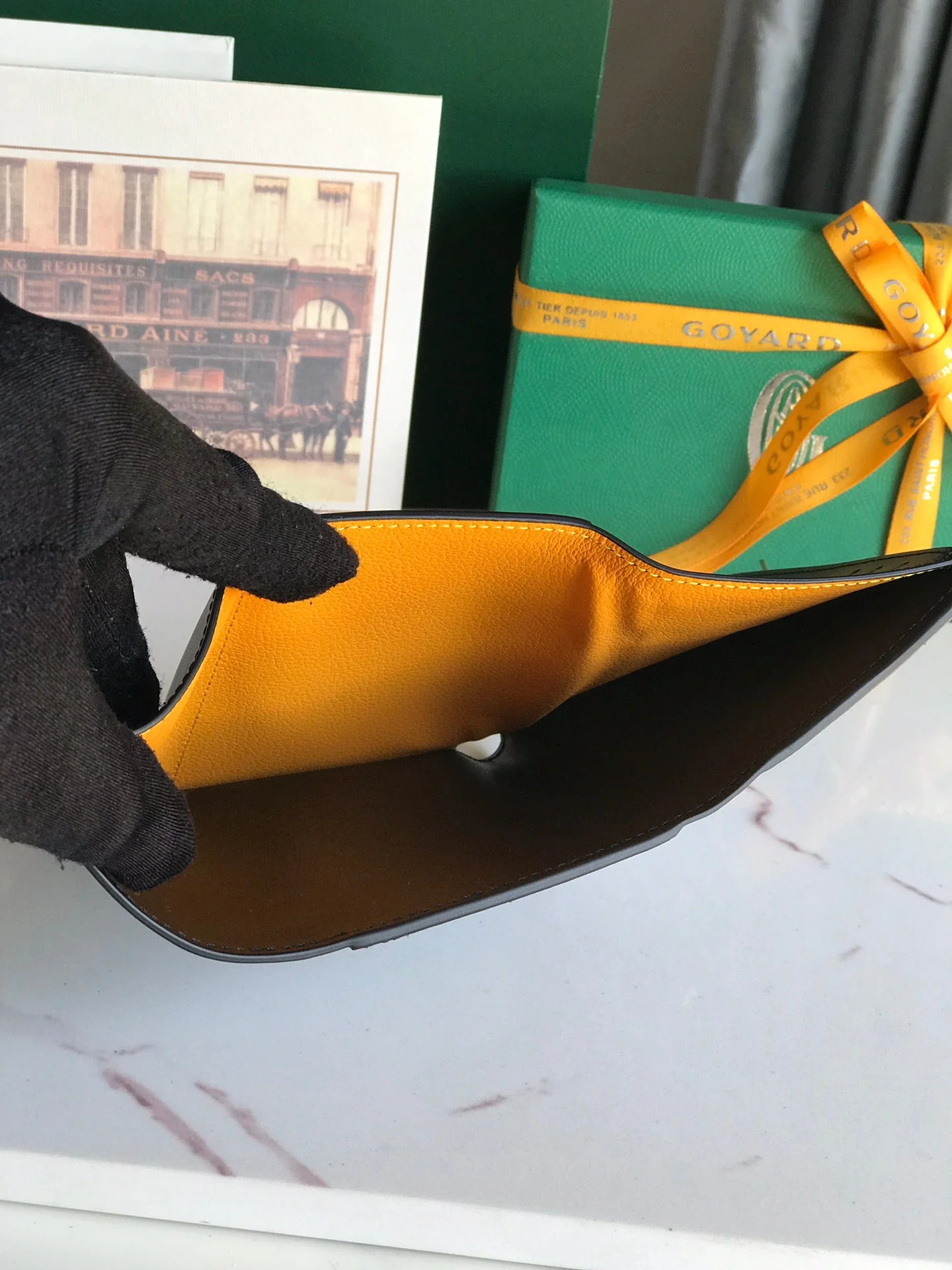 Black Calfskin Canvas Card Holder