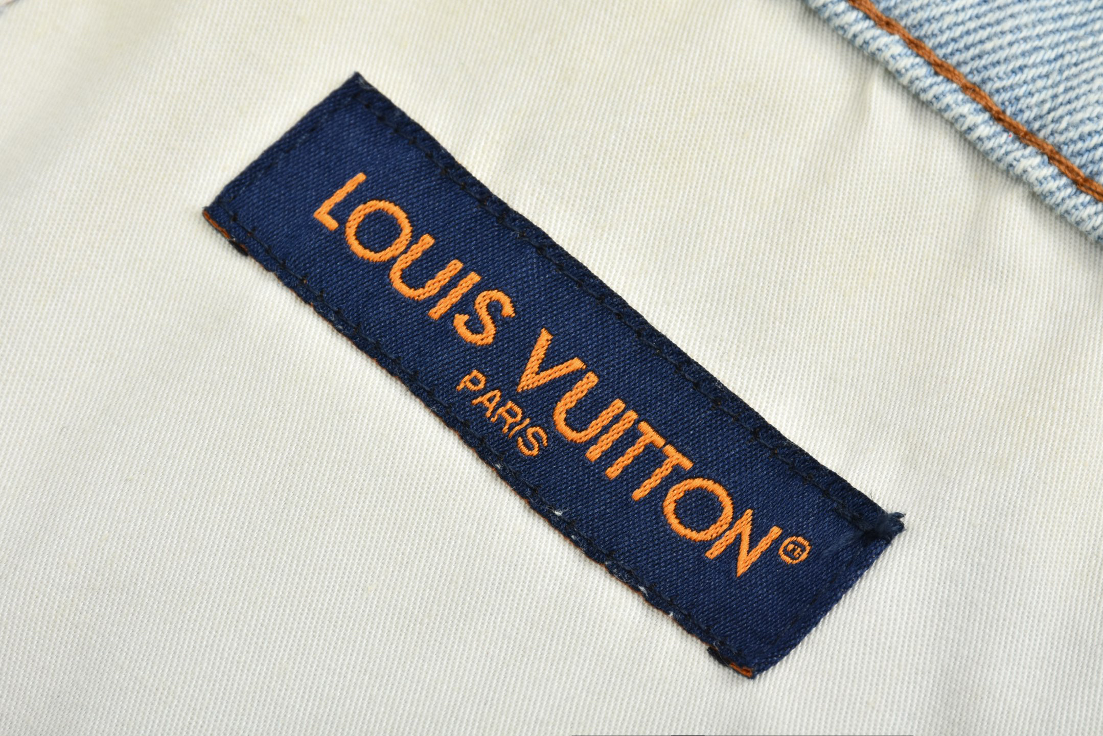 Damier Denim Wide-Leg Jeans