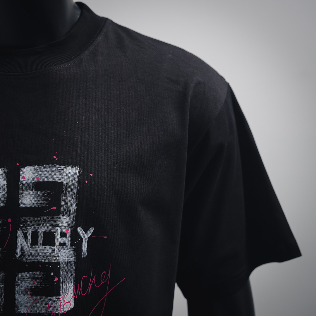 25ss graffiti cursive short-sleeved T-shirt