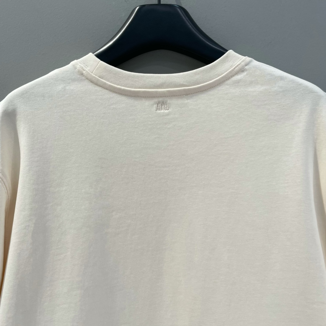 Woven embroidered heart T-shirt