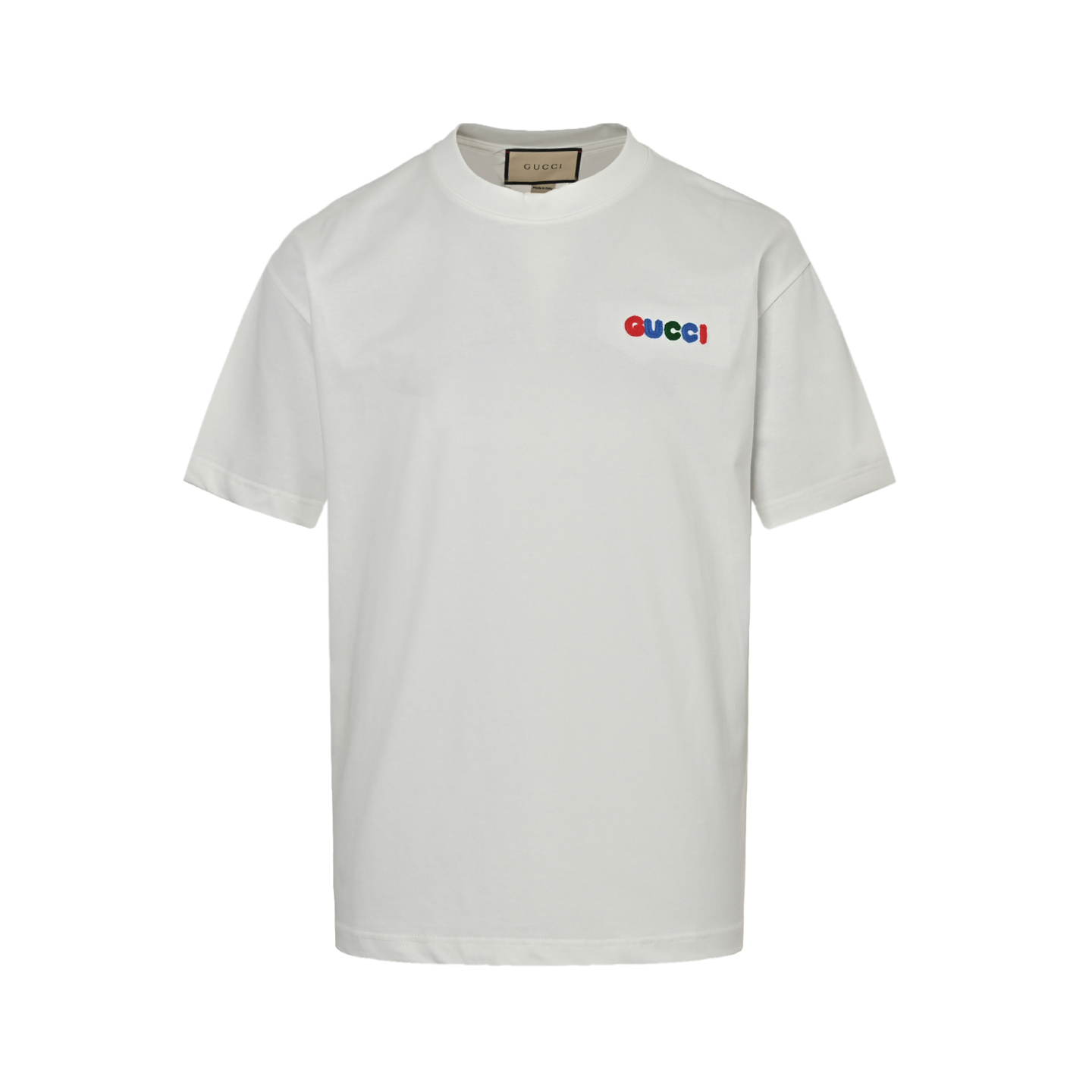 Colorful letter embroidered T-shirt