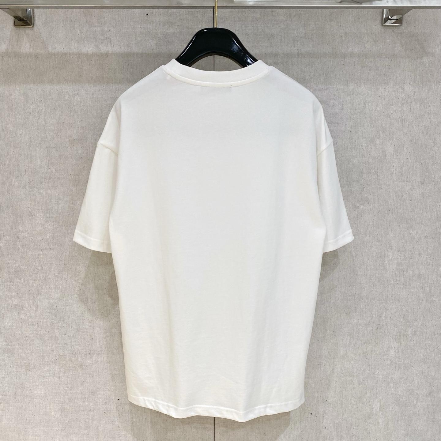 Printed cotton crew neck T-shirt