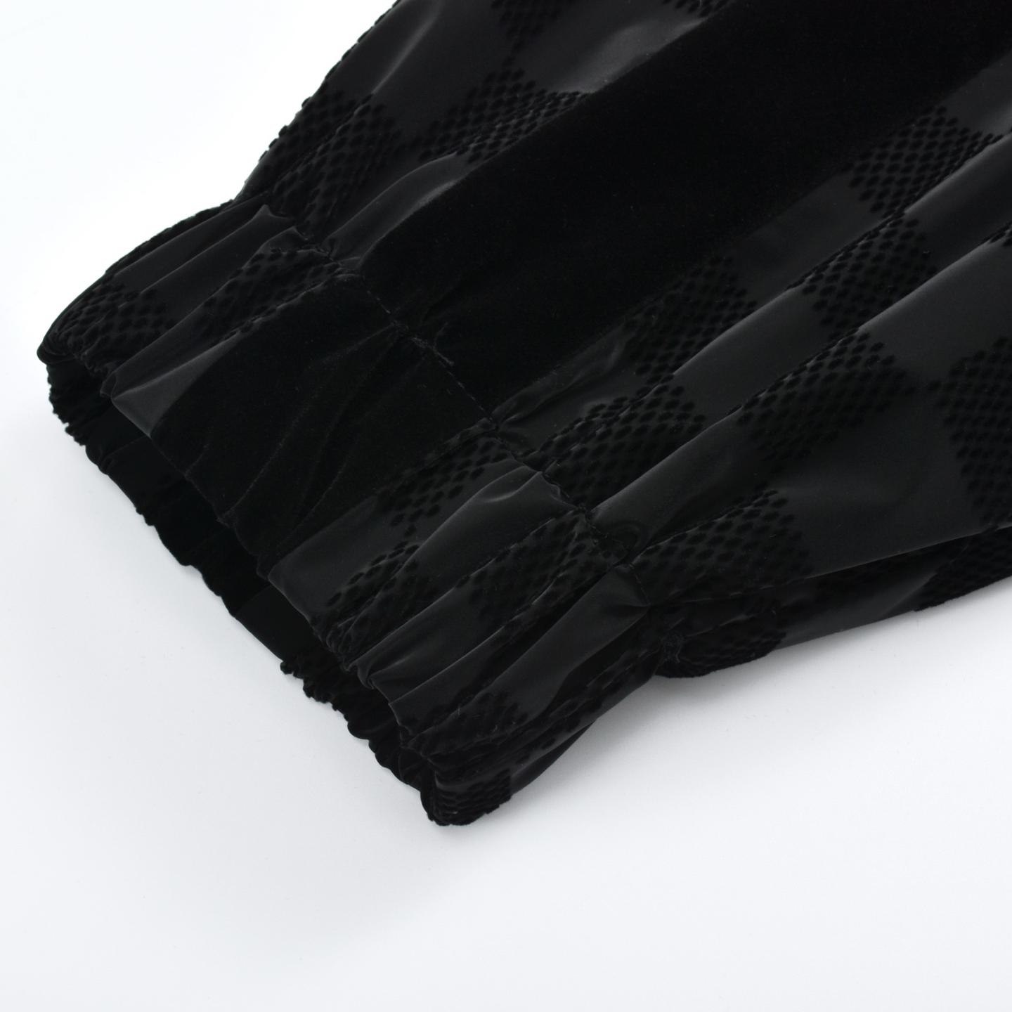 Checkerboard lettering flocked jacket