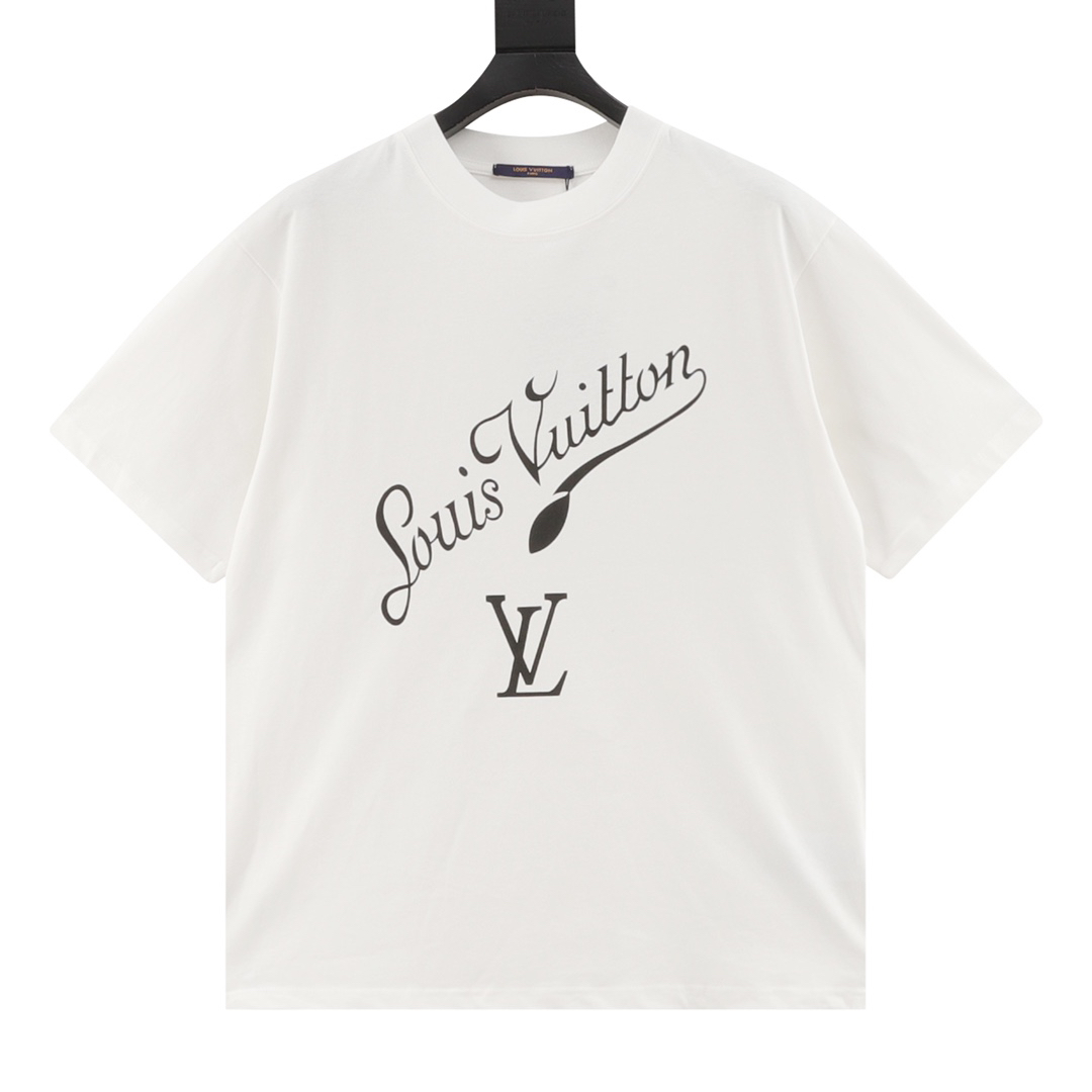 Artistic signature letter print T-shirt