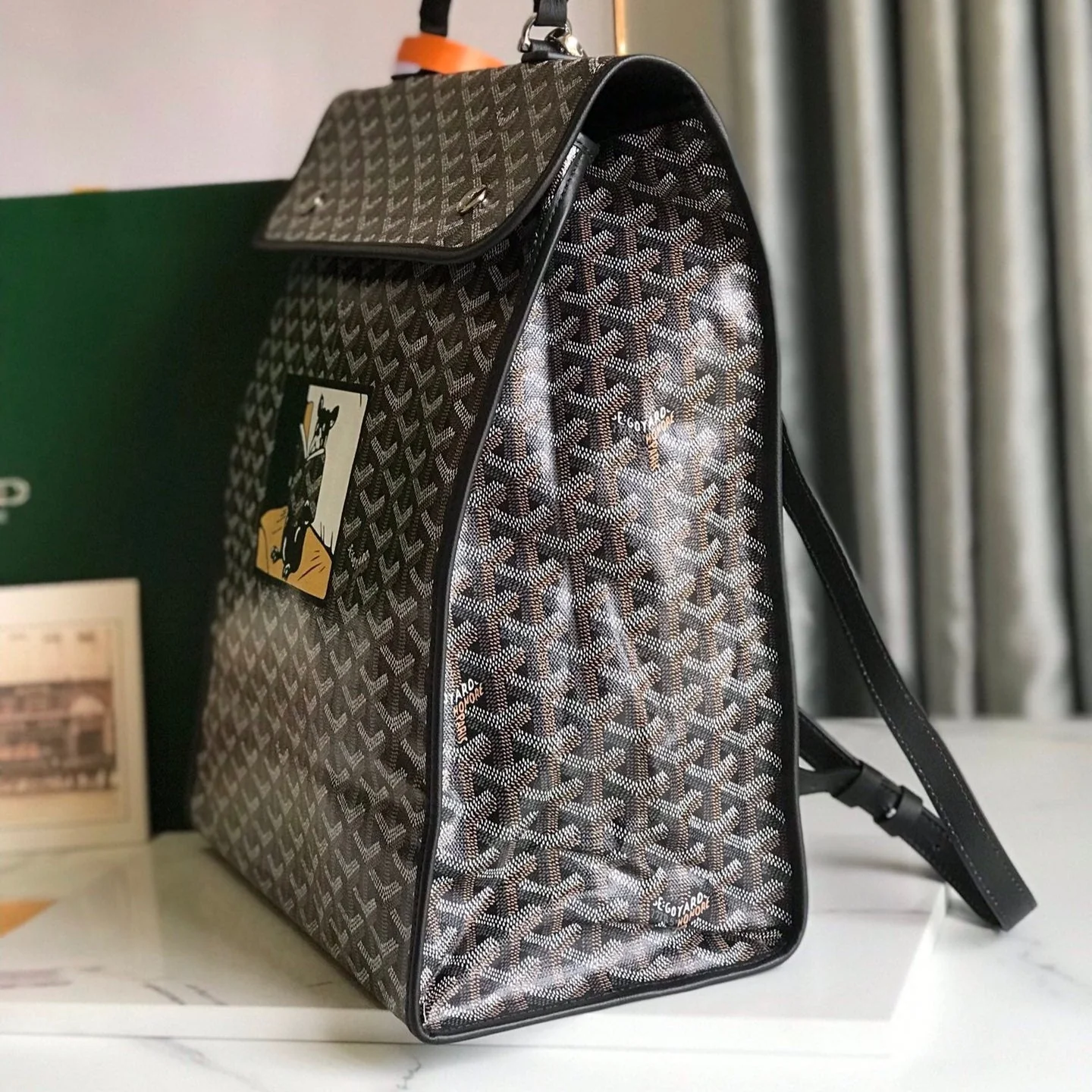 Brown foldable backpack