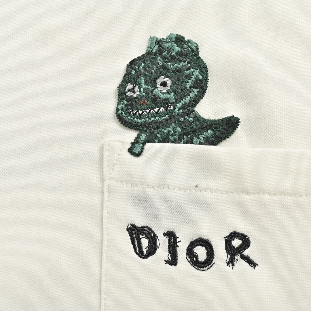 24SS Pocket Dinosaur Embroidery T-Shirt