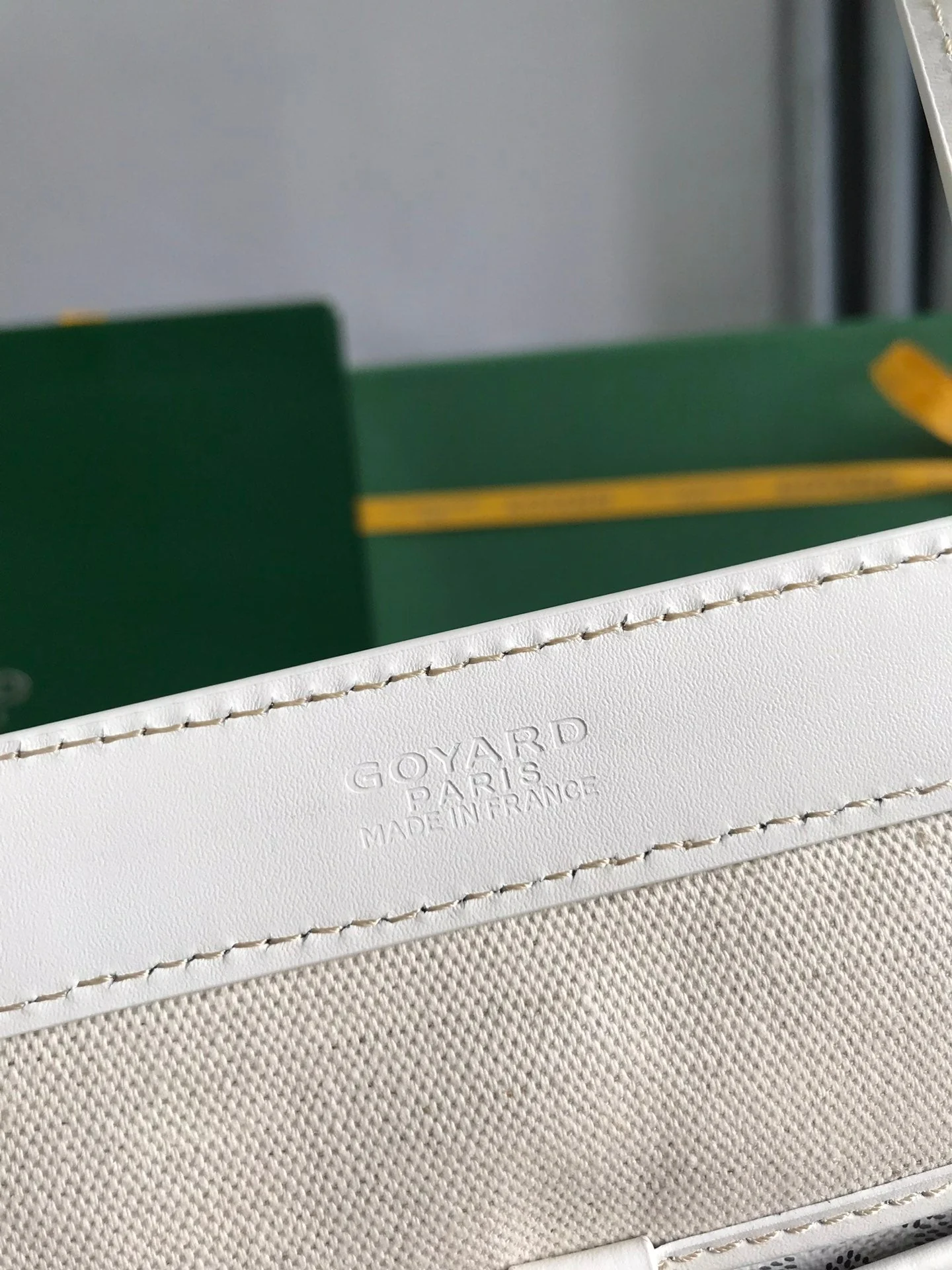 White Canvas And Calfskin Trim Bag