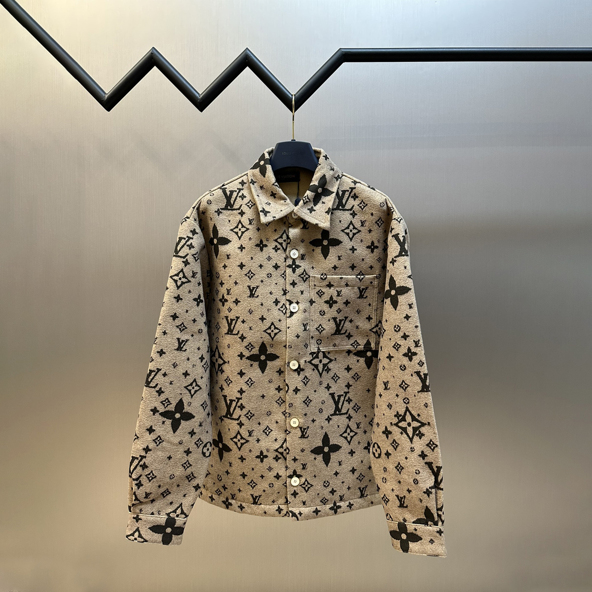 Vintage jacquard wool lapel jacket