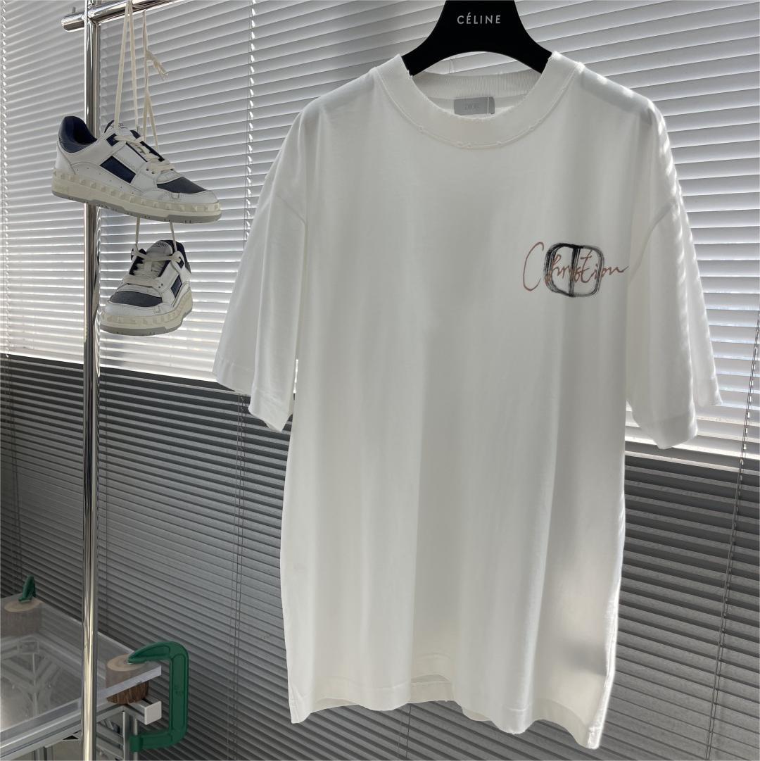 Dio 25s hand-painted signature logo round neck T-shirt