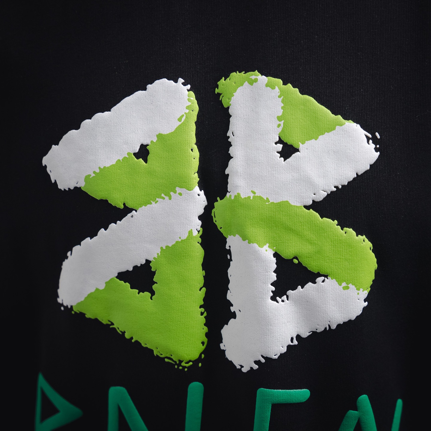 25SS Green Puff Print Letter Logo T-Shirt