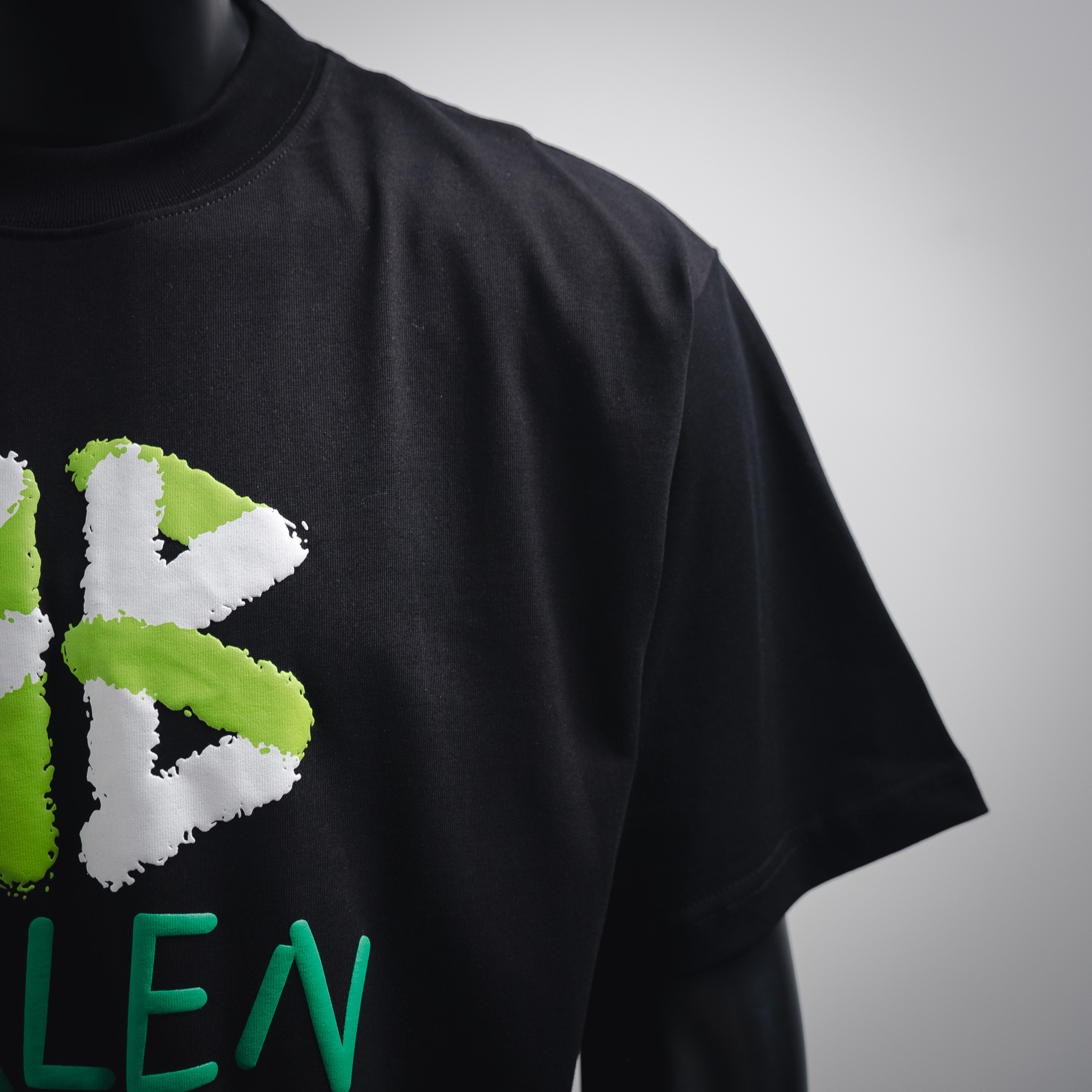 25SS Green Puff Print Letter Logo T-Shirt