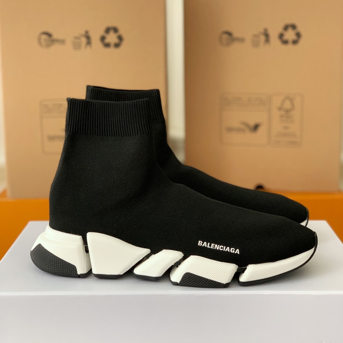 Sock sneakers boots full white
