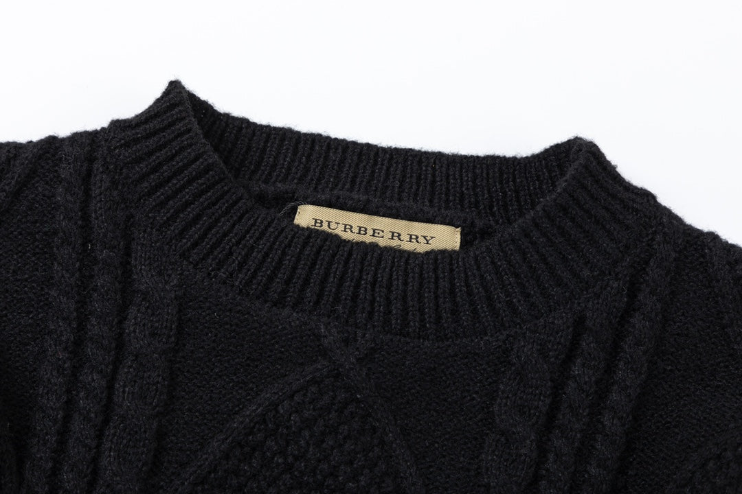 New Black Patchwork Sweater