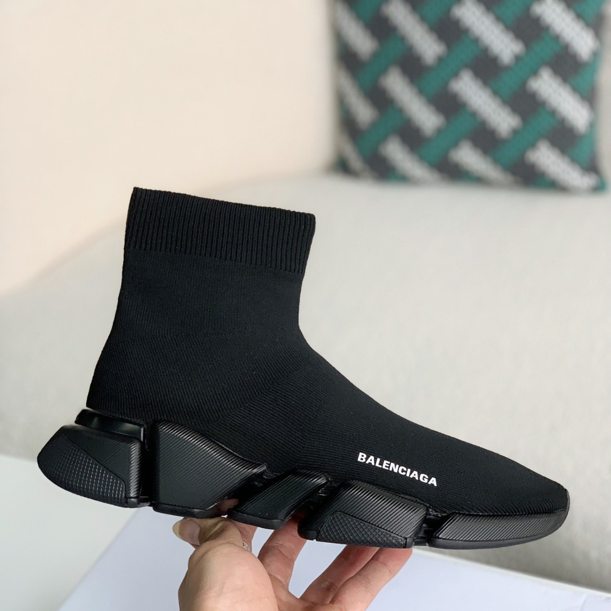 Sock sneakers boots full black