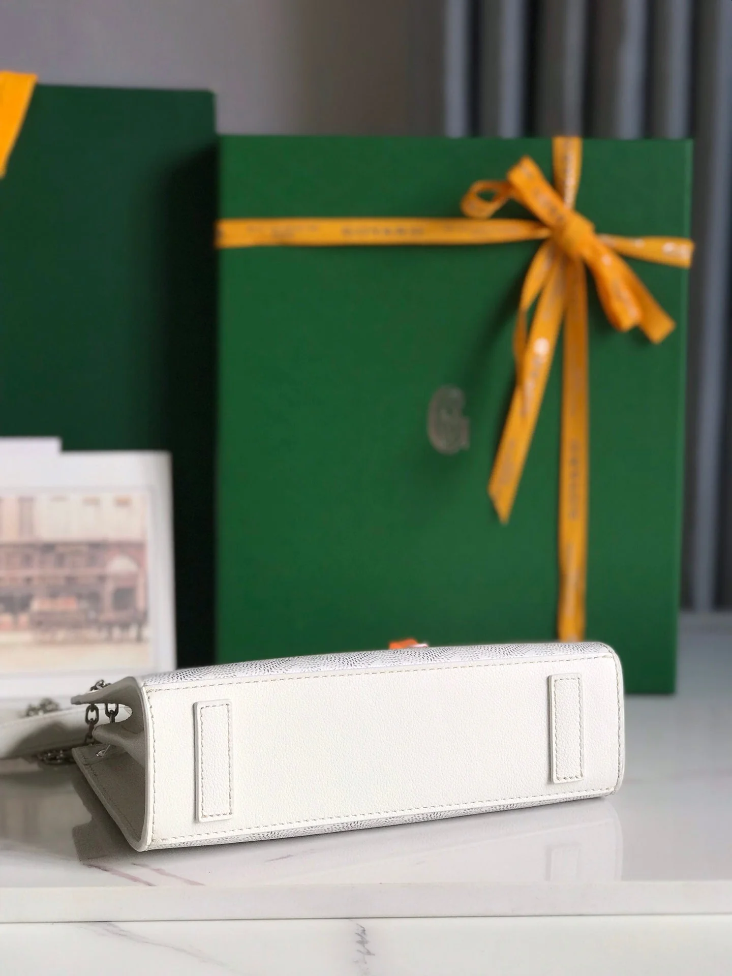 White Calfskin Structured Mini Bag