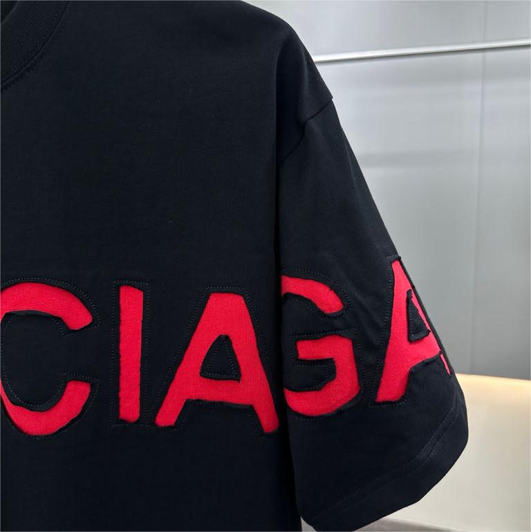 Embroidered patchwork print short-sleeved T-shirt