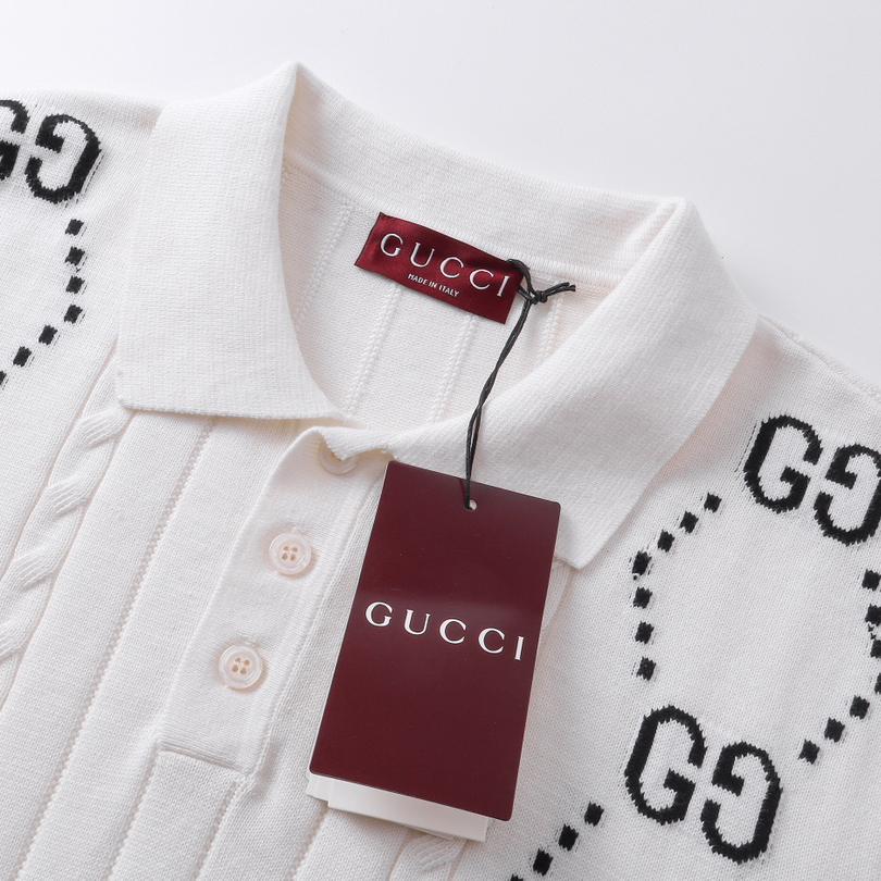 Jacquard Cable Knit Polo