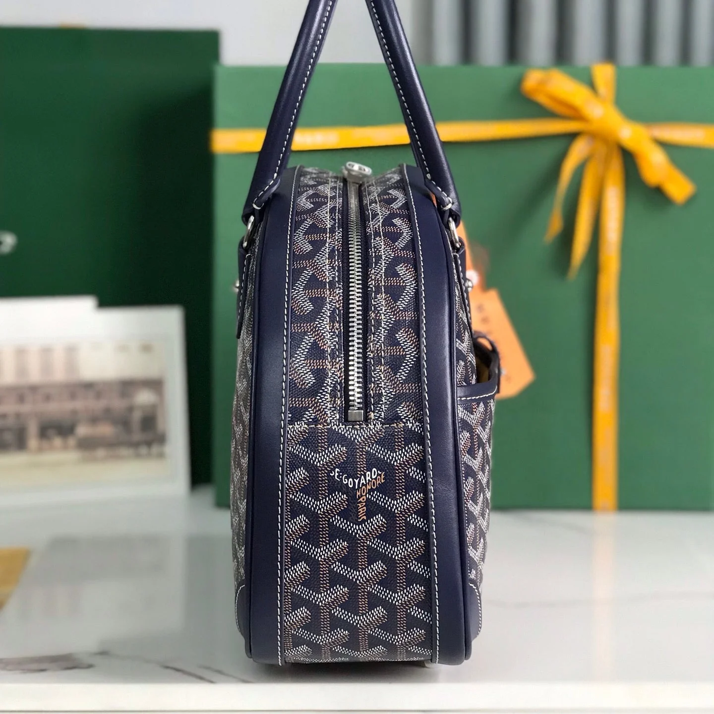 Dark blue Calfskin Handbag