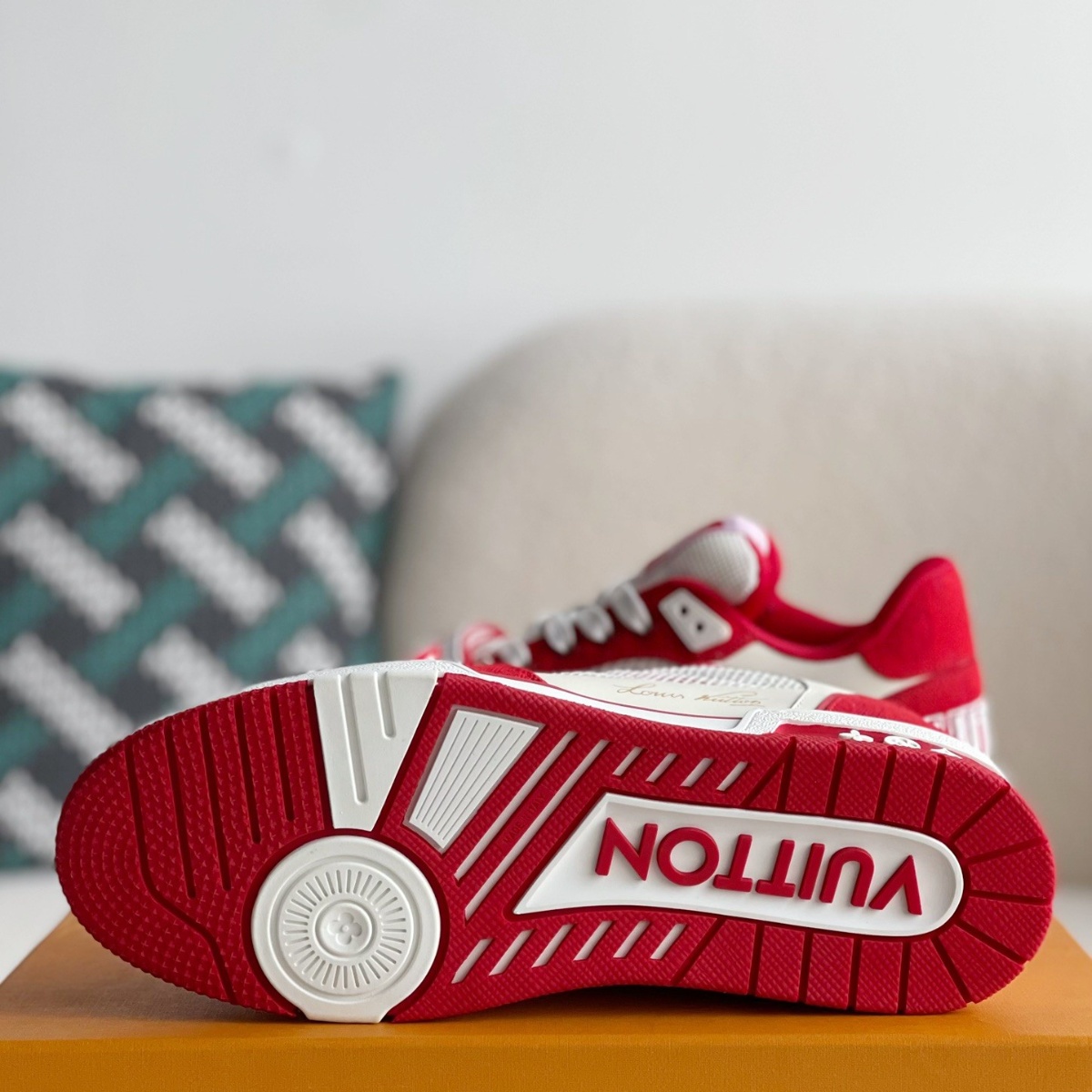 Red men's sports shoes