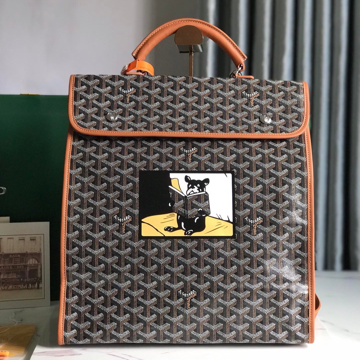 Brown And Orange Foldable Backpack