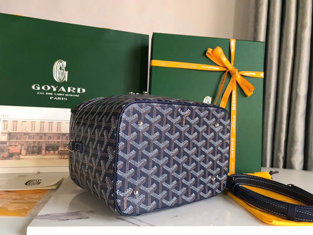 Navy Blue Canvas Cosmetic Box