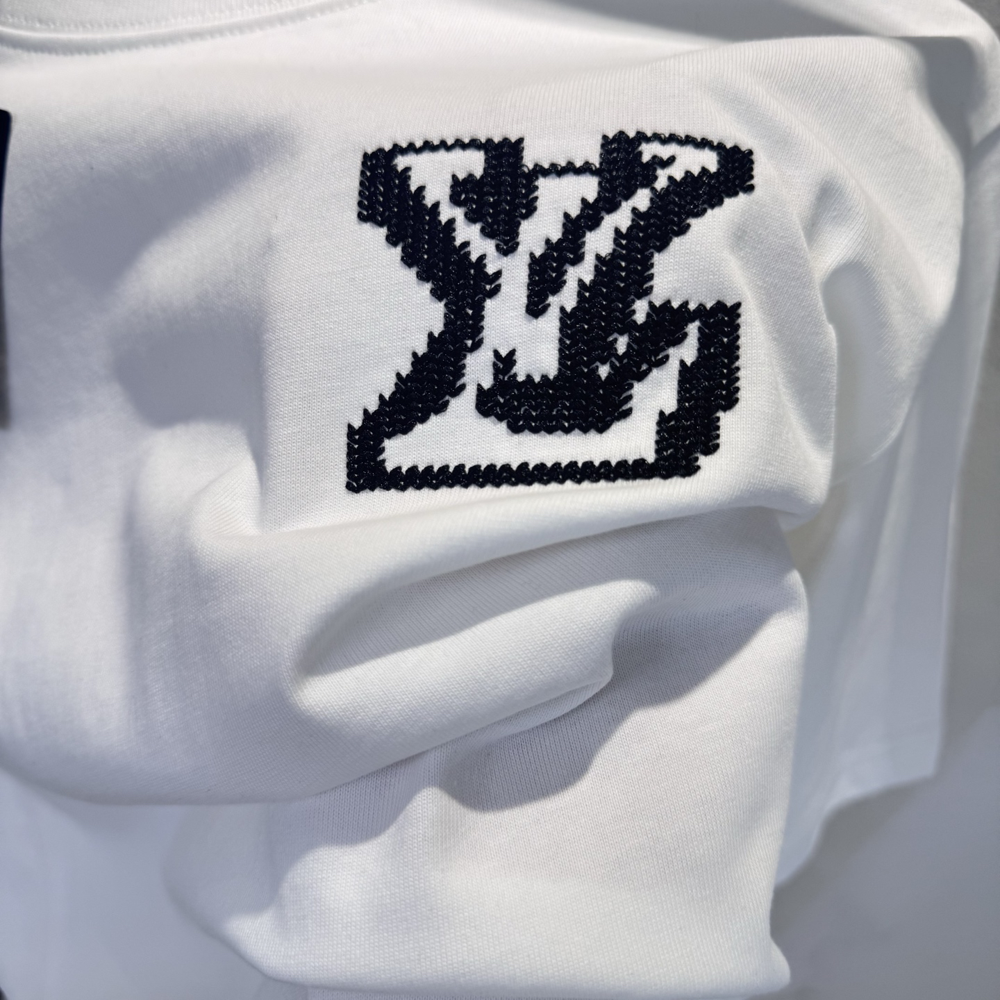 Embroidered printed crew neck T-shirt